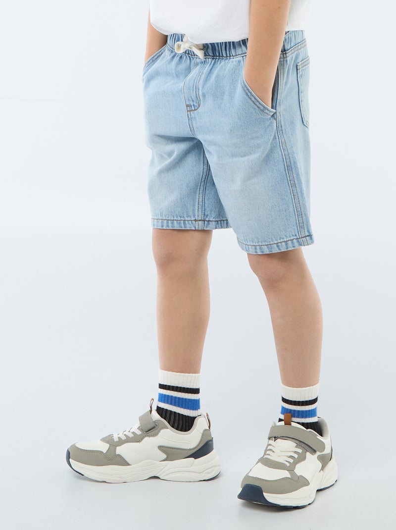 Pantalón corto vaquero elástico Azul - Kiabi