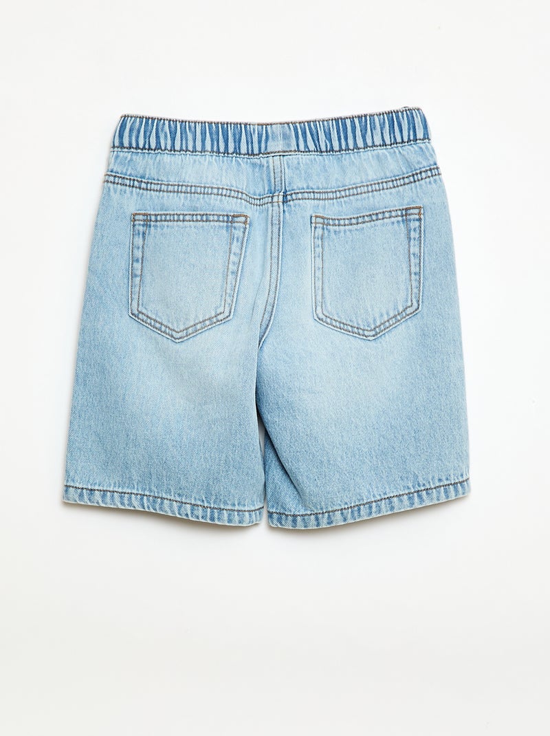 Pantalón corto vaquero elástico Azul - Kiabi