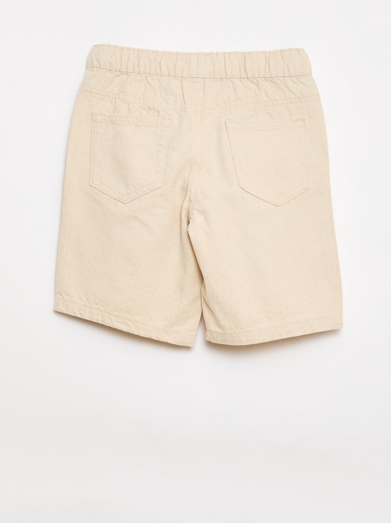 Pantalón corto vaquero elástico Blanco - Kiabi