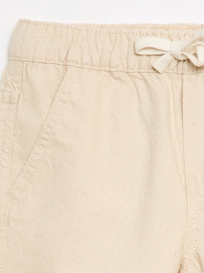 Pantalón corto vaquero elástico Blanco - Kiabi