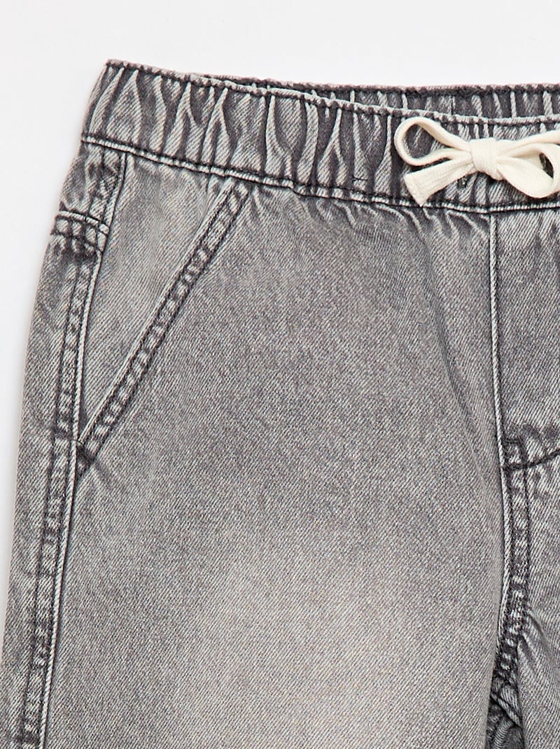 Pantalón corto vaquero elástico Gris - Kiabi