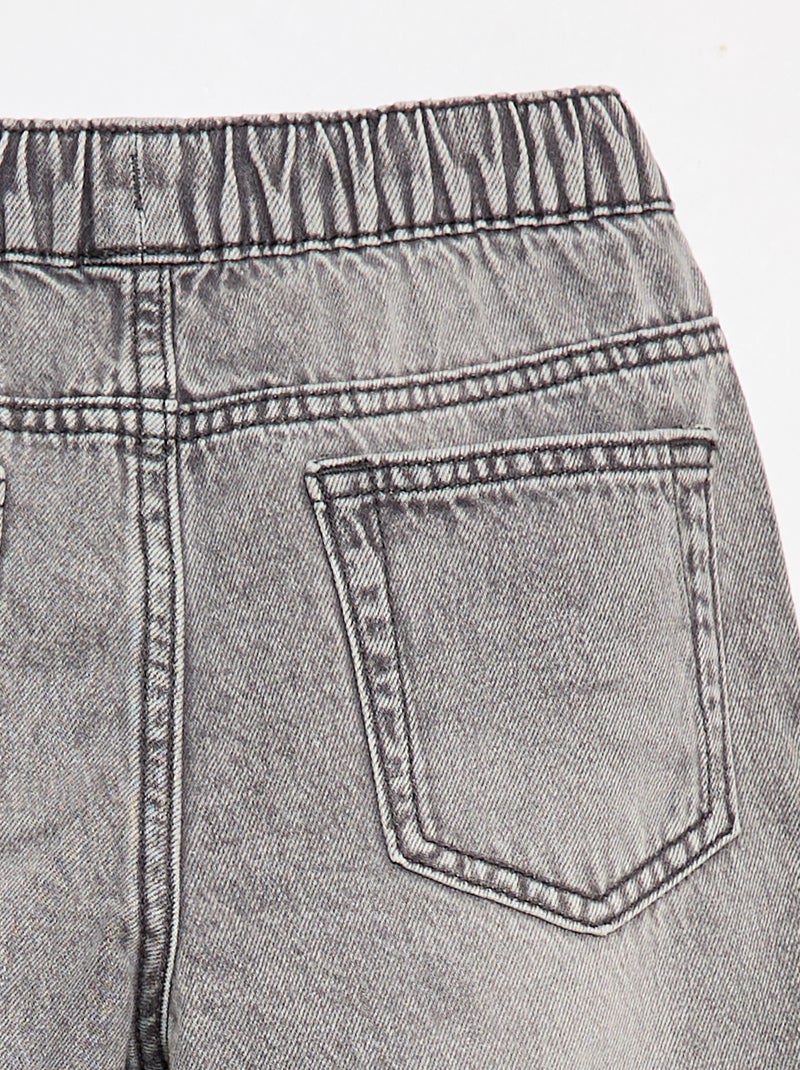 Pantalón corto vaquero elástico Gris - Kiabi