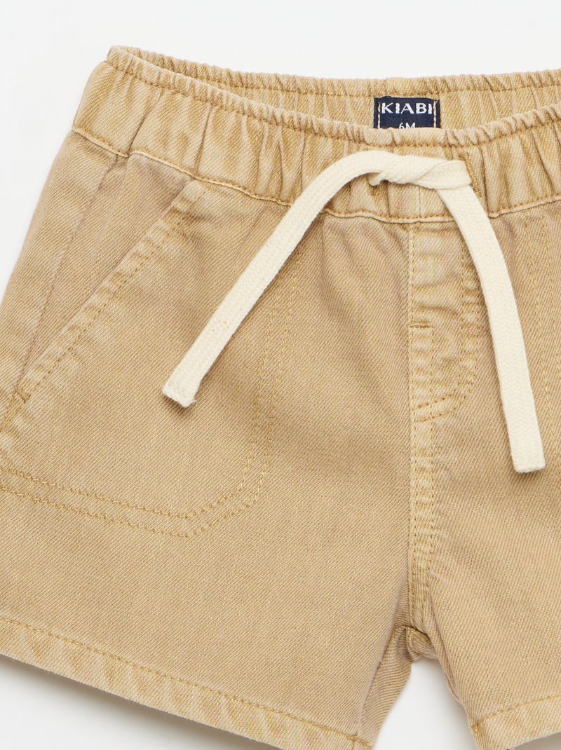 Pantalón corto vaquero liso Beige - Kiabi