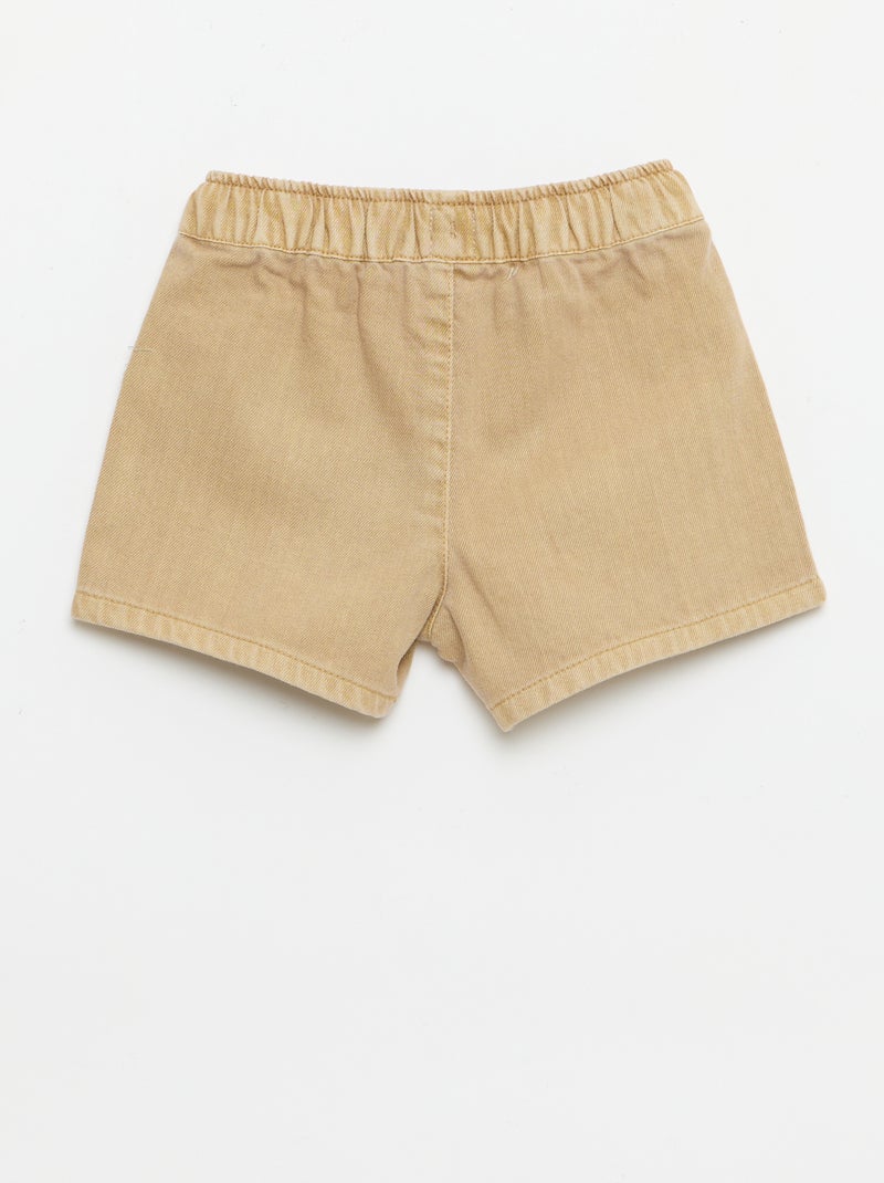 Pantalón corto vaquero liso Beige - Kiabi