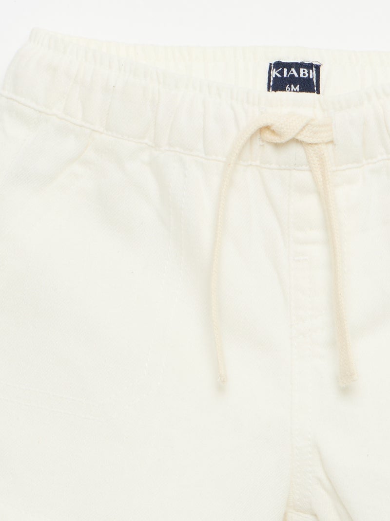 Pantalón corto vaquero liso Blanco - Kiabi