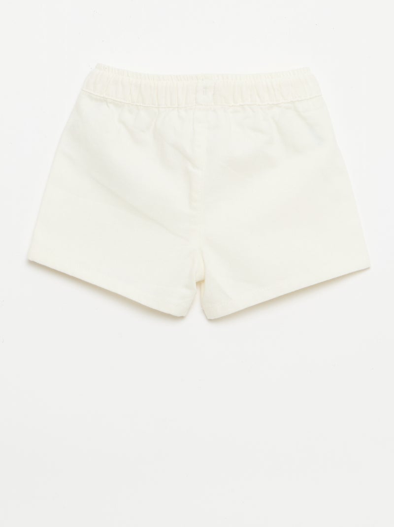 Pantalón corto vaquero liso Blanco - Kiabi