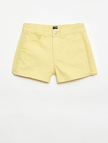 Pantalón corto vaquero liso con 5 bolsillos