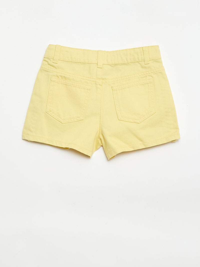 Pantalón corto vaquero liso con 5 bolsillos Amarillo - Kiabi
