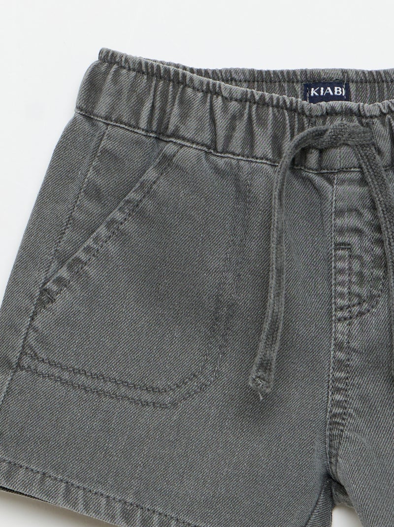 Pantalón corto vaquero liso Gris - Kiabi