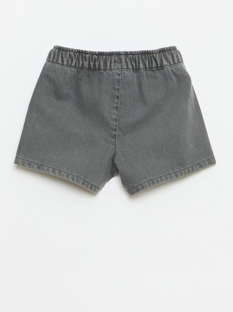 Pantalón corto vaquero liso Gris - Kiabi