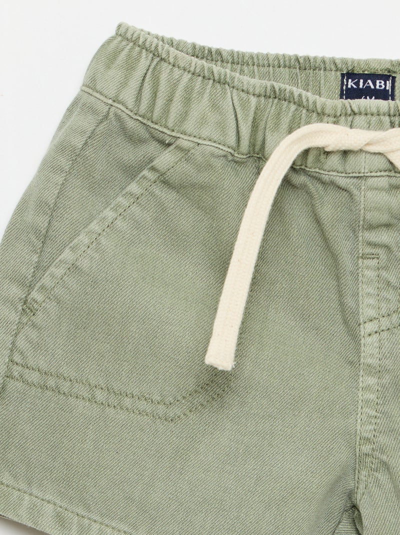 Pantalón corto vaquero liso Verde - Kiabi