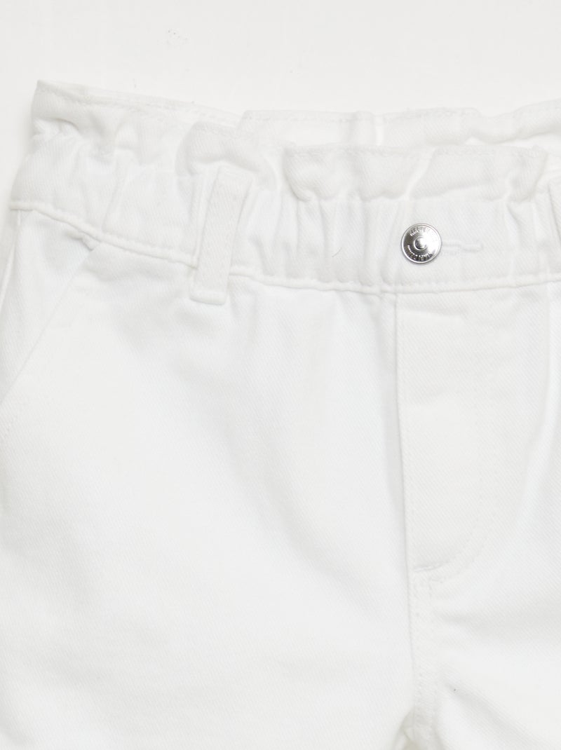 Pantalón corto vaquero paper bag Blanco - Kiabi