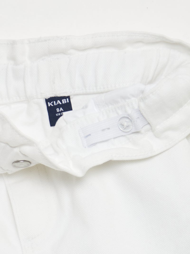 Pantalón corto vaquero paper bag Blanco - Kiabi