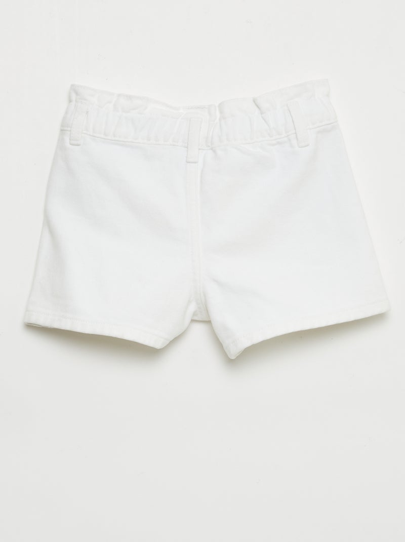 Pantalón corto vaquero paper bag Blanco - Kiabi