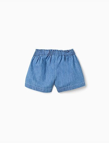 Pantalón corto vaquero paperbag con nudo decorativo