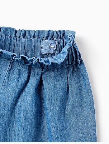 Pantalón corto vaquero paperbag con nudo decorativo