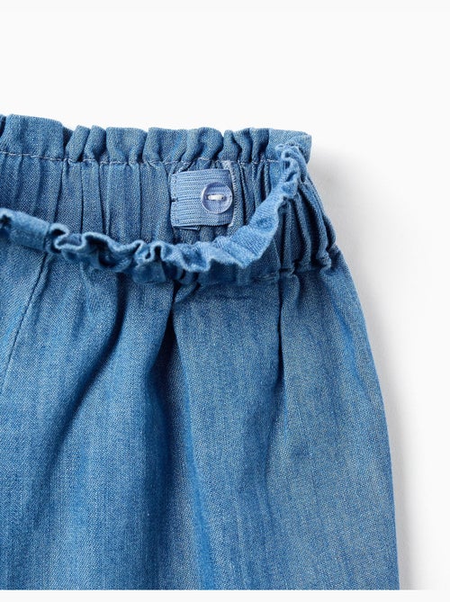 Pantalón corto vaquero paperbag con nudo decorativo - Kiabi