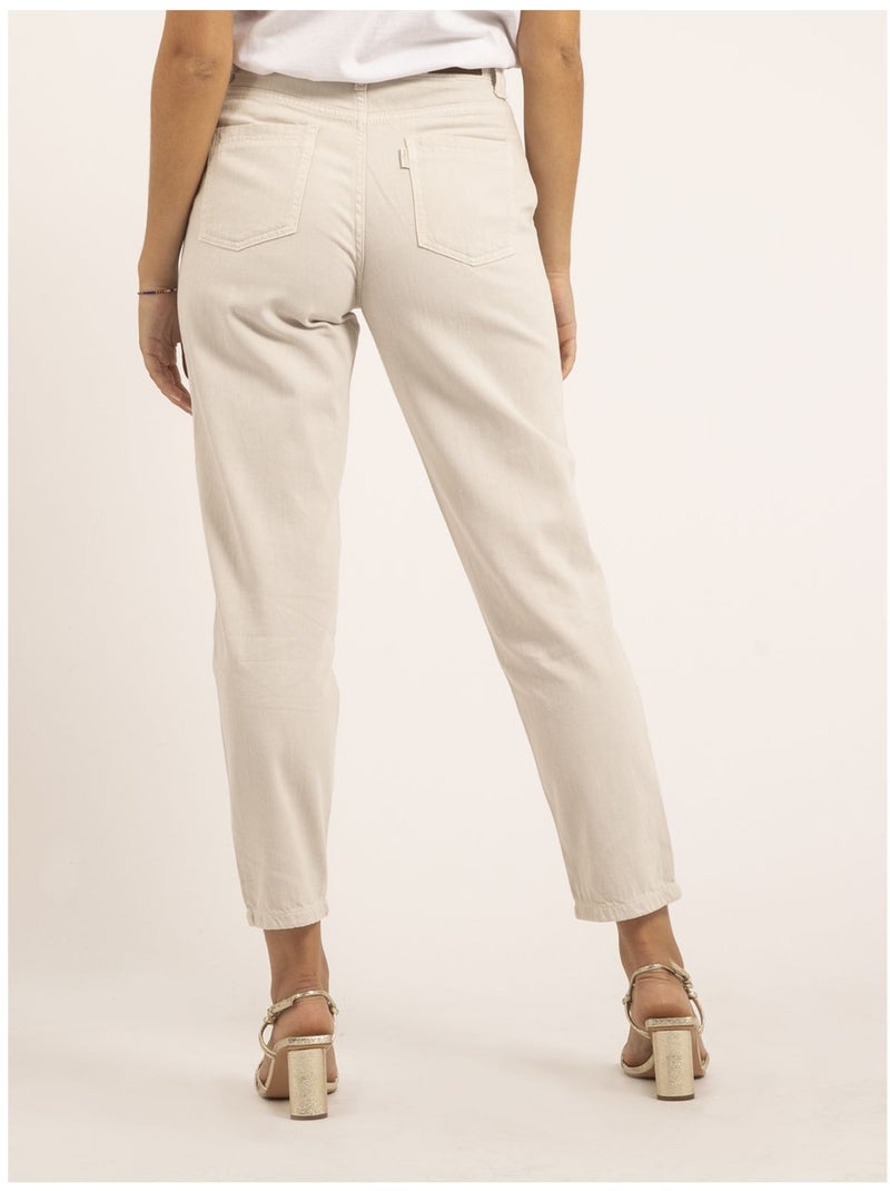 Pantalón coupe mom EZEL Beige - Kiabi