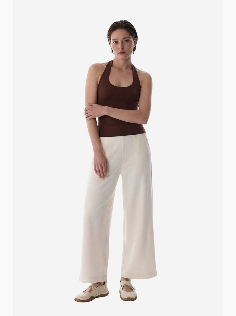 Pantalón crop de modal de tiro alto penti Blanco roto - Kiabi