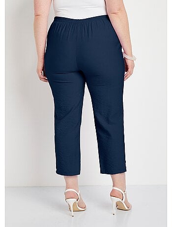 Pantalón cropped ancho cintura semielástica - Afibel