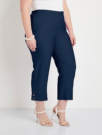 Pantalón cropped ancho cintura semielástica - Afibel
