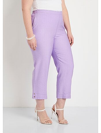 Pantalón cropped ancho cintura semielástica - Afibel