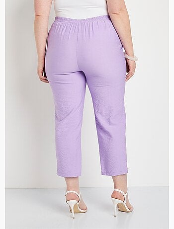 Pantalón cropped ancho cintura semielástica - Afibel