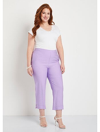 Pantalón cropped ancho cintura semielástica - Afibel