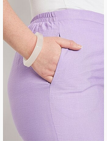 Pantalón cropped ancho cintura semielástica - Afibel