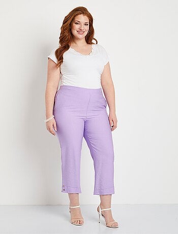 Pantalón cropped ancho cintura semielástica - Afibel