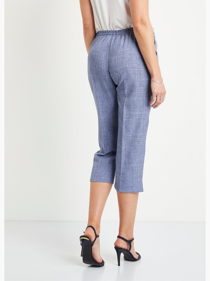 Pantalón cropped con cinturilla semielástica - Afibel Azul - Kiabi