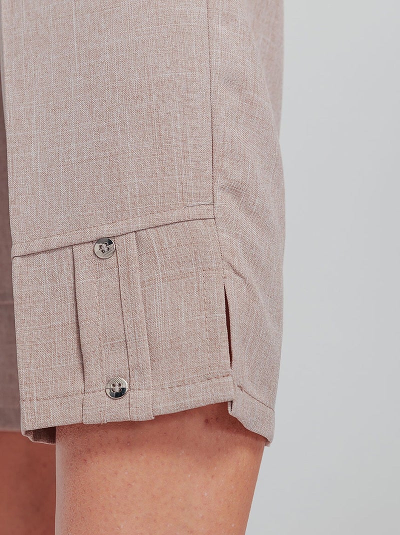 Pantalón cropped con cinturilla semielástica - Afibel Beige - Kiabi