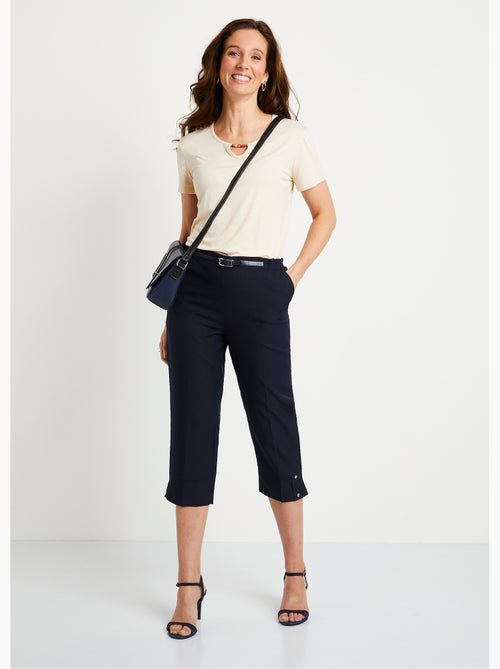 Pantalón cropped con cinturilla semielástica - Kiabi