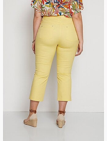 Pantalón cropped con cinturón elástico y 5 bolsillos - Afibel