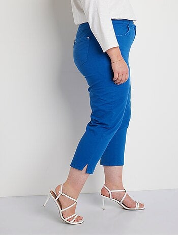 Pantalón cropped con cinturón elástico y 5 bolsillos - Afibel