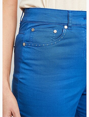 Pantalón cropped con cinturón elástico y 5 bolsillos - Afibel