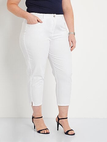 Pantalón cropped con cinturón elástico y 5 bolsillos - Afibel