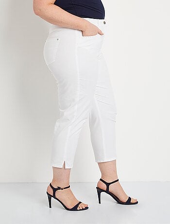 Pantalón cropped con cinturón elástico y 5 bolsillos - Afibel