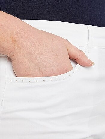 Pantalón cropped con cinturón elástico y 5 bolsillos - Afibel