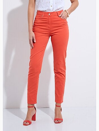 Pantalón cropped con cinturón elástico y 5 bolsillos - Afibel
