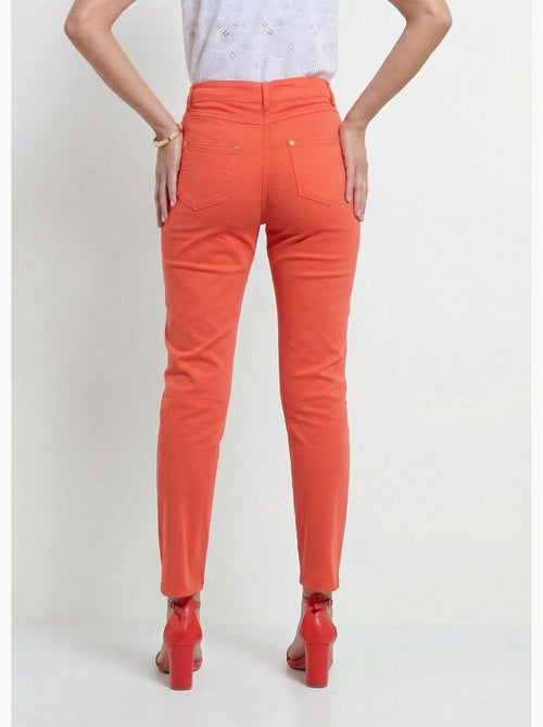 Pantalón cropped con cinturón elástico y 5 bolsillos - Afibel - Kiabi