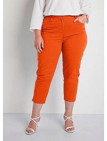 Pantalón cropped con cinturón elástico y 5 bolsillos - Afibel