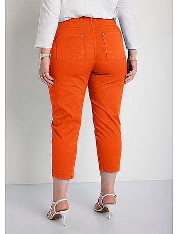 Pantalón cropped con cinturón elástico y 5 bolsillos - Afibel