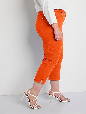 Pantalón cropped con cinturón elástico y 5 bolsillos - Afibel