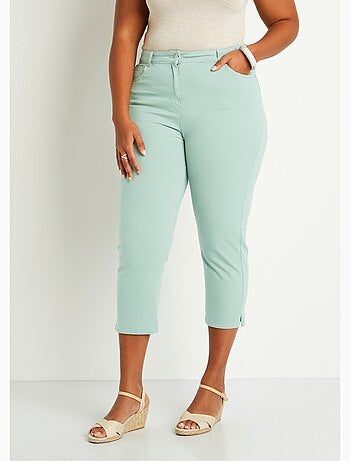 Pantalón cropped con cinturón elástico y 5 bolsillos - Afibel