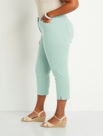 Pantalón cropped con cinturón elástico y 5 bolsillos - Afibel