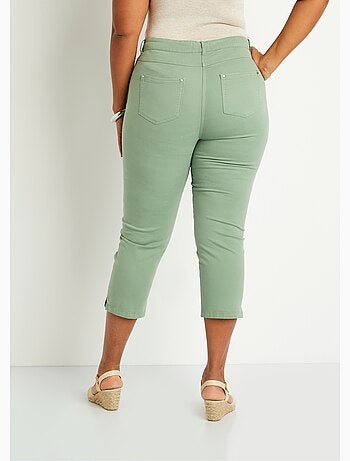 Pantalón cropped con cinturón elástico y 5 bolsillos - Afibel