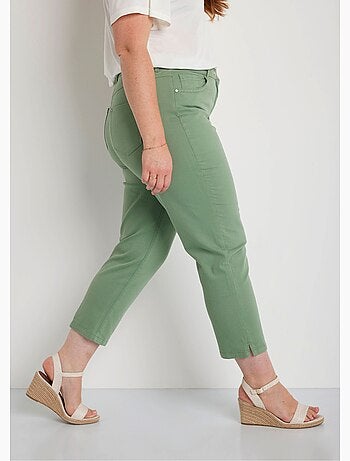 Pantalón cropped con cinturón elástico y 5 bolsillos - Afibel