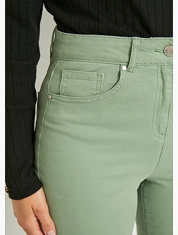 Pantalón cropped con cinturón elástico y 5 bolsillos - Afibel