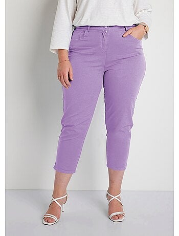 Pantalón cropped con cinturón elástico y 5 bolsillos - Afibel